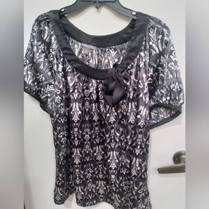 Black and White Blouse